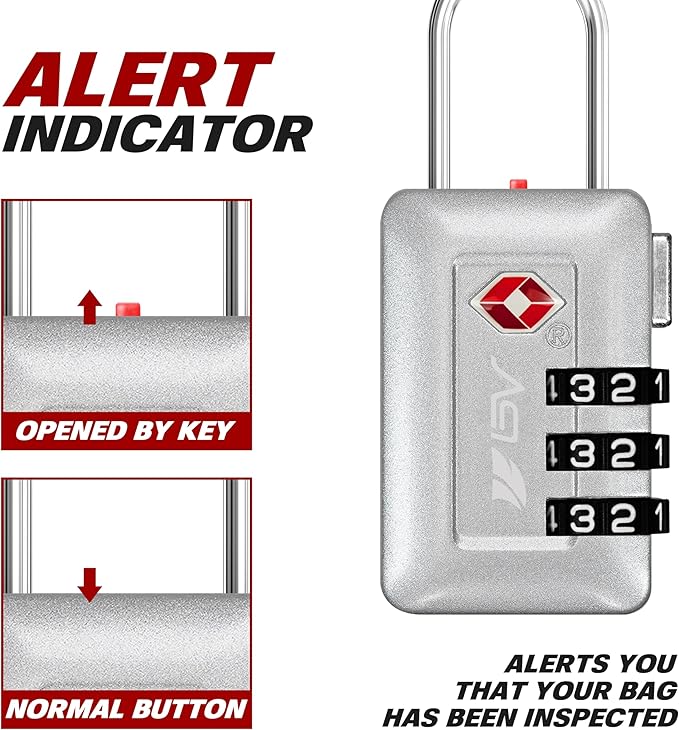 BV TSA Accepted Luggage Travel Lock, Set-Your-Own Combination Lock - Image 2