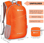 ZOMAKE Lightweight Packable Backpack 20L, Foldable Backpacks Small Daypack - Image 2