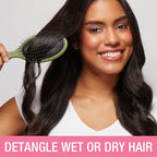 Conair Detangling Hair Brush Set, 3 count Detangler Brushes for Wet or Dry Hair, Gentle Detangler for All Types, Bristle Brushes for Women, Evergreen, Blush Pink, Black Assorted (Pack of 8)