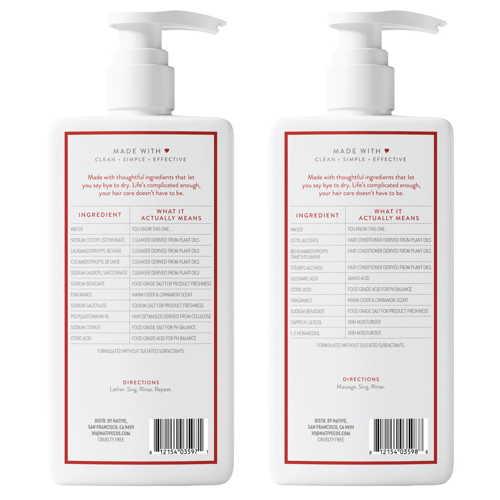 Warm Cider & Cinnamon Shampoo and Conditioner Contain Naturally Derived Ingredients (16.5 Fl Oz (Pack of 2))