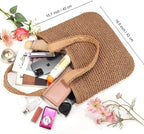 Straw Beach Bags for Women Woven Beach Tote Bag Casual Boho Large Shoulder - Image 4