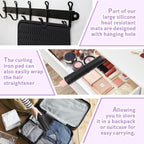 Oversize Silicone Heat Resistant Mat, Heat Mat with for Curling Iron, Travel Cover Cushion for Curling Irons, Hair Bands and Styling Tools(15.7" X 11.8") (Black)