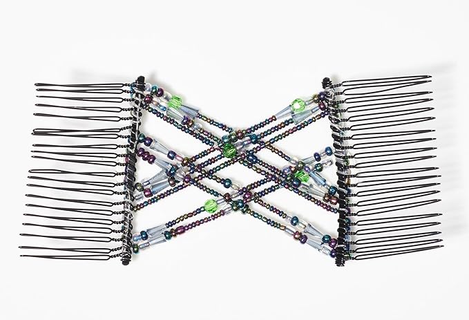 Hair Hugger for Fine, Thin, Short & Straight Hair by HairZing - Easy Comfy Styles, Add Volume with No Pressure - Double Comb with Elastic for UpDo, Ponytail, French Twist, Bun (Sea Lake - Medium)