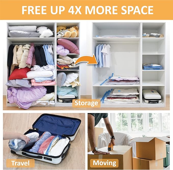 10 Jumbo Vacuum Storage Bags, Space Saver Bags Compression Storage Bags - Image 3