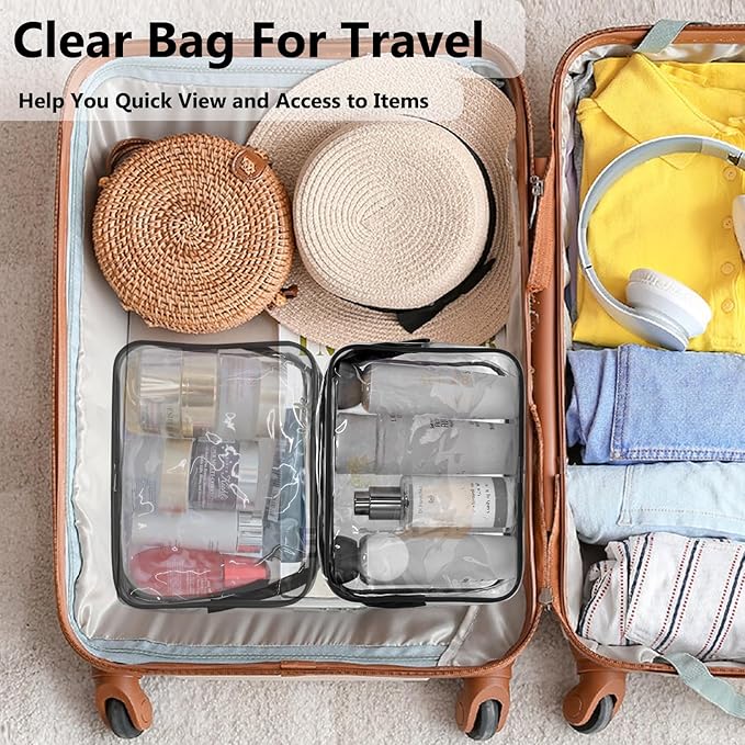 Lermende 2pcs Clear Toiletry Bag TSA Approved Travel Bag, Carry On - Image 7