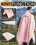 iCreek Hooded Rain Poncho with Pocket Waterproof Lightweight Unisex Raincoat - Image 3