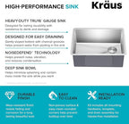 Kraus KHU111-25 Standart PRO 16 Gauge Undermount Single Bowl Stainless Steel - Image 12