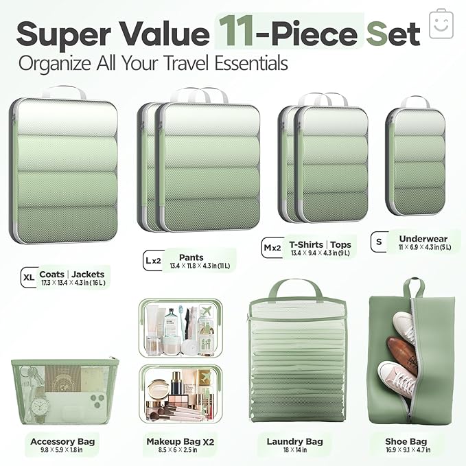 Veken 11 Set Compression Packing Cubes - Image 2