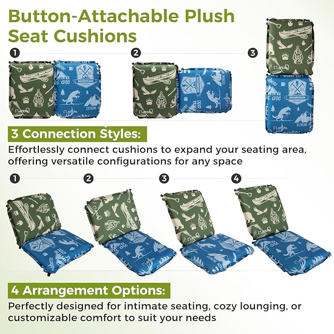ATEPA Inflatable Stadium Seat Cushion, Self-Inflating Memory Foam Stadium Seats - Image 3