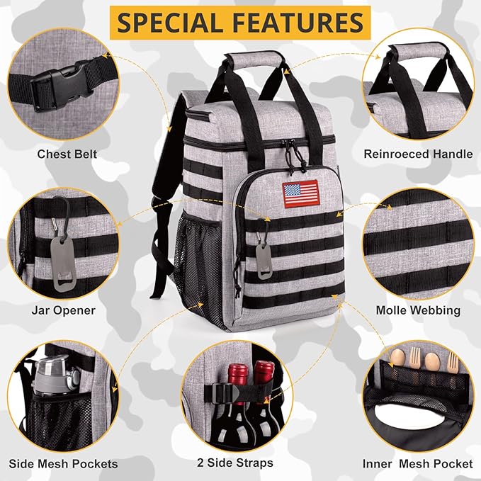 Tactical Backpack Cooler, Lunch Backpack - Image 7