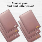 Personalized Monogrammed Blush Leather RFID Passport Wallet - Image 3