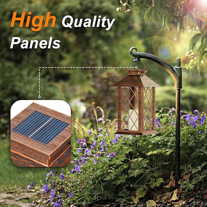 Solar Lanterns Outdoor, Waterproof Garden Hanging Lanterns, Vintage Lantern - Image 4