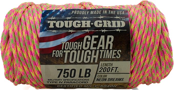 TOUGH-GRID 750 Paracord Rope Nylon Parachute Cord, Made in USA Survival Kit - Image 2