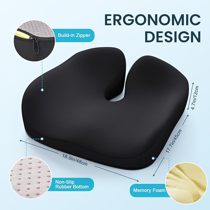 Benazcap Seat Cushion, Memory Foam Cushions - Image 2