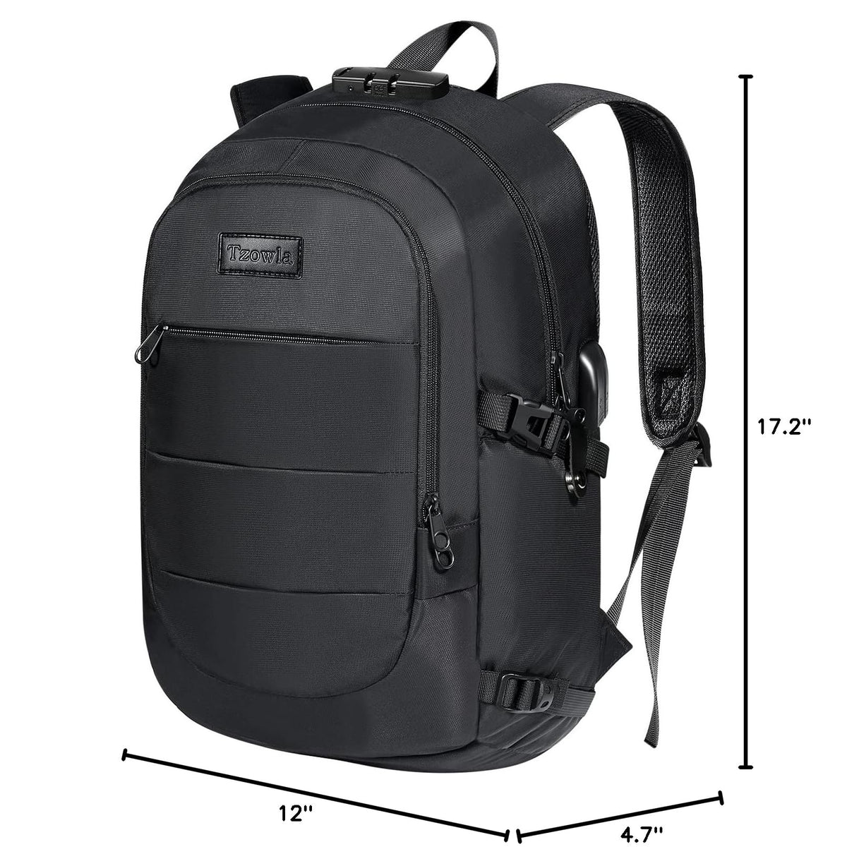 35 Liter Anti Theft Backpack with Giant Tumbler Holder Pocket and Lock (35L 15.6inch / A-black)