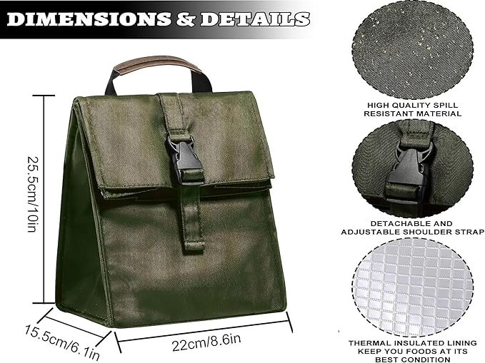 Insulated Foldable Lunch Bag- Lightweight Portable - Image 3