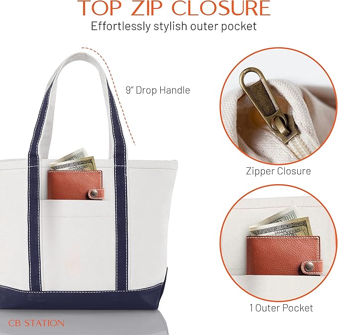 CB STATION Medium Classic Canvas Tote Bag - Image 2