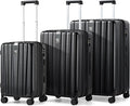 Hanke Expandable Hardshell Luggage Sets 3 piece Carry on Luggage by Hanke