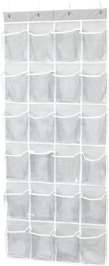 Simple Houseware 24 Pockets Large Clear Pockets Over The Door Hanging Shoe by SimpleHouseware