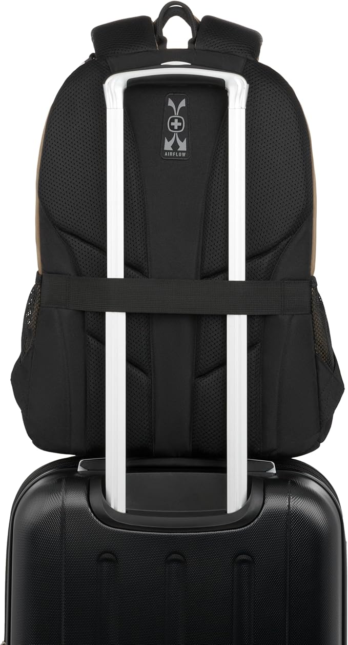 SwissGear Cecil 5505 Laptop Backpack, Pastel Brown/Black - Image 7