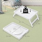 Artmeer Bed Tray Table with Folding Legs, Bamboo Breakfast in Bed - Image 3
