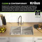 KRAUS Dex 33-Inch Undermount 50/50 Double Bowl TRU16 Gauge Stainless Steel - Image 8