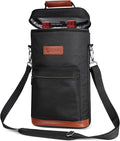 opux Wine Bag 2 Bottle Wine Tote Carrier, Insulated Wine Cooler Bag by OPUX