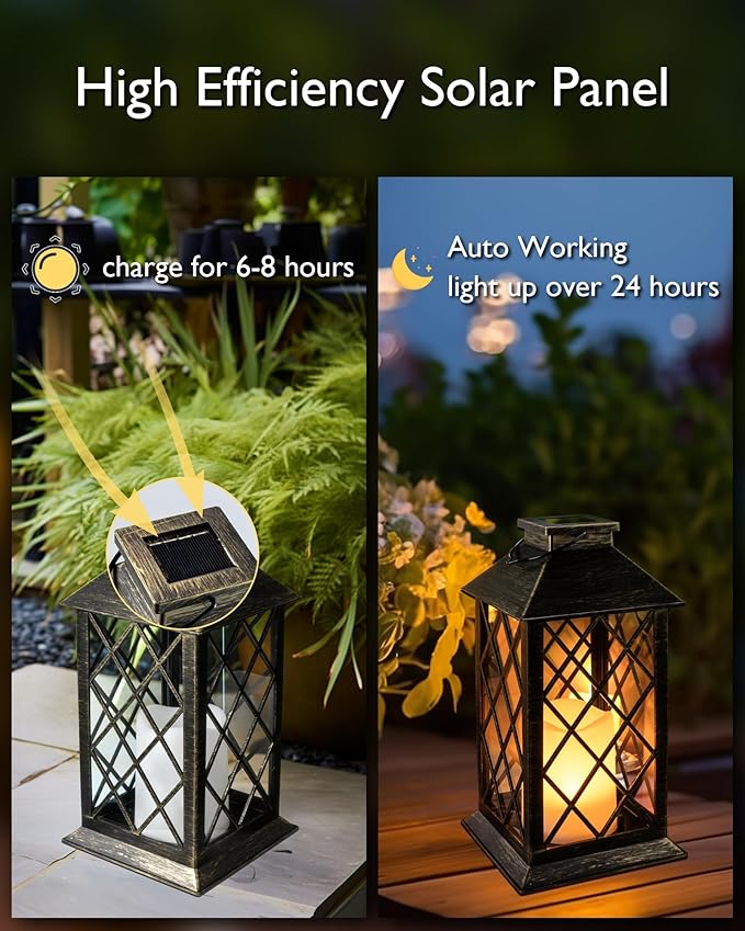 Homemory Solar Lanterns Outdoor Waterproof Hanging - Image 3