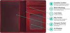 Personalized Monogrammed Merlot Leather RFID Passport Wallet - Image 2