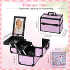 Makeup Train Case, Portable Makeup Case - Image 3