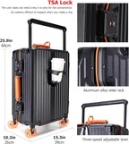 feilario 24in Aluminum Frame Wide Handle Hard Shell Carry On Suitcase - Image 4