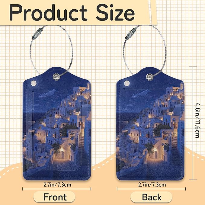 Santorini Sunset Landscape Luggage Tag - Image 3