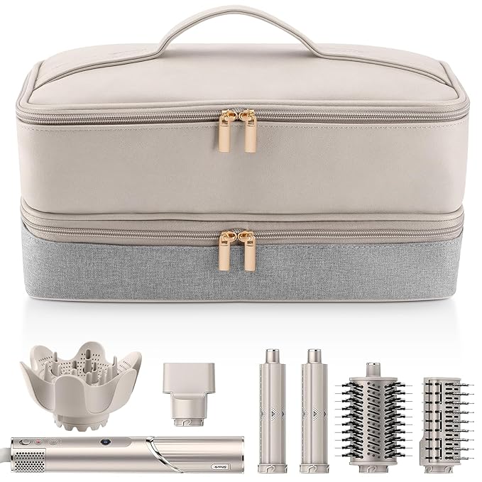 Travel Carrying Case for Hair Dryer Shark Flexstyle FlexFusion Airwrap Brush Double-Layer Hair Accessories Tools Storage Bag for Revlon Hairdryer Styler Organizer
