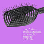 Conair Scalp Care Detangling hairbrush - Curly Hair Brush - Scalp Massager - hairbrushes for women & men - detangler for all lengths and types - can use wet or dry - Black Onyx
