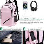FENGDONG Large Laptop Backpack 17.3 inch Waterproof Travel College Backpack - Image 5