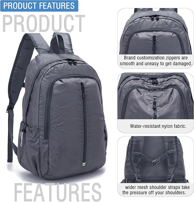 YZAOLL 25L Lightweight Packable Hiking Backpack Waterproof Hiking Daypack - Image 6