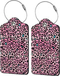 Pink Leopard Print Luggage Tags by Unknown
