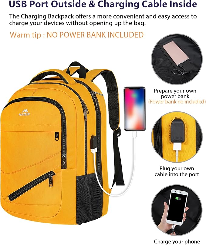 MATEIN 17 Inch Travel Backpack, Water Resistant Commute Work Carryon Bag - Image 4