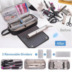 2IN1 Hair Tools Travel Bag with Heat Resistant Mat for Shark Flexstyle, Flat Irons, Straighteners, Curling Iron, Hair Dryer Case Compatible with Revlon One-Step Hair Dryer, Hair Essentials