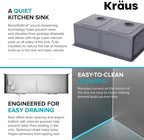 KRAUS Kore 33-Inch Undermount Workstation 16 Gauge Double Bowl Stainless Steel - Image 11