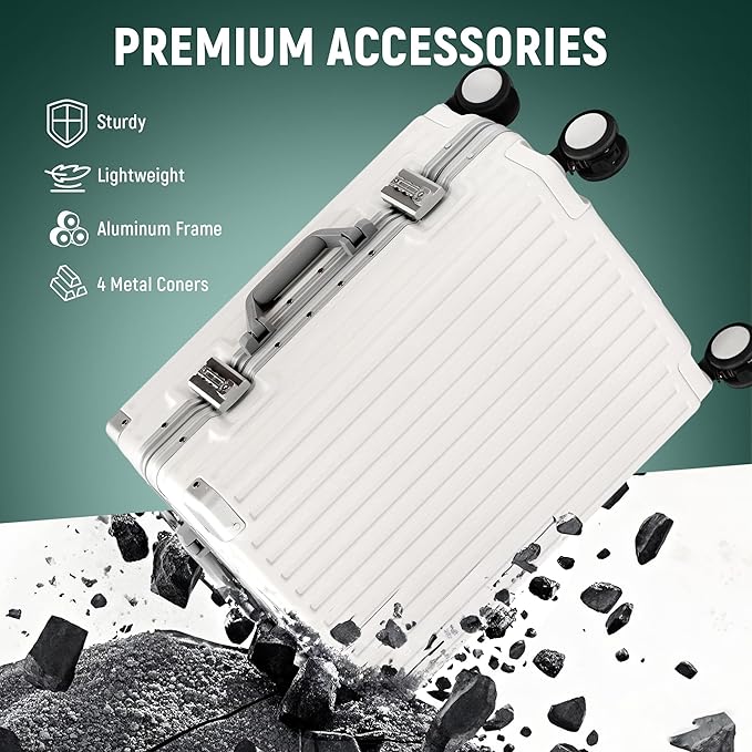 UrbanExplorer 20 Inch Carry On Luggage Aluminum Frame Airline Approved - Image 6