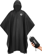 Foxelli Rain Poncho for Adults – Extra Long Reusable Waterproof Raincoat by FOXELLI