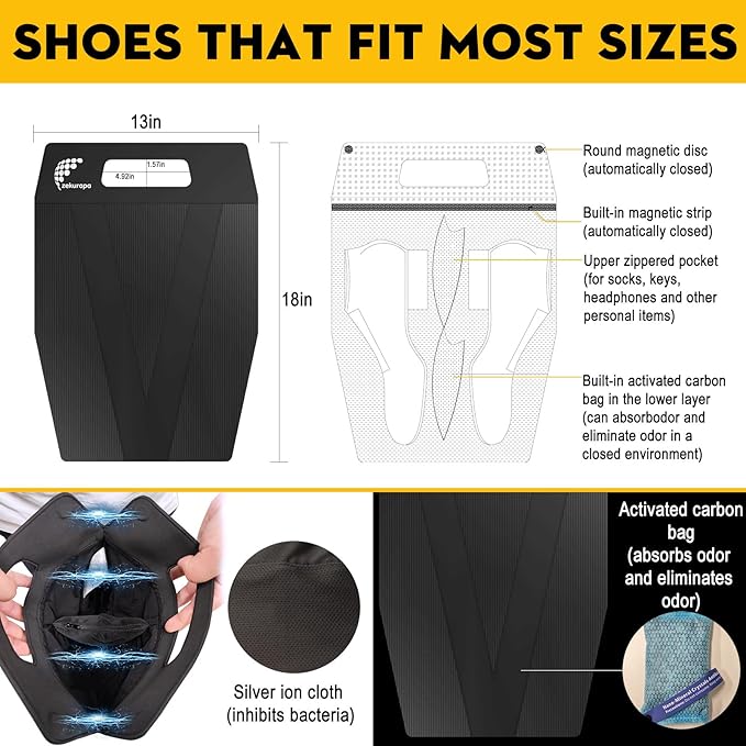 Shoe Bag，Shoe Bags for Travel，Golf Shoe Bag，Cleat Bags for Sports Smell - Image 2