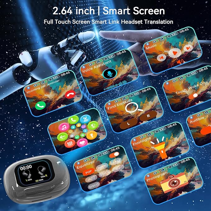 AI Translation Earbuds Real Time- 144 Languages, Meeting Assistant, LCD Touch - Image 6