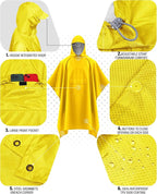 iCreek Hooded Rain Poncho with Pocket Waterproof Lightweight Unisex Raincoat - Image 5