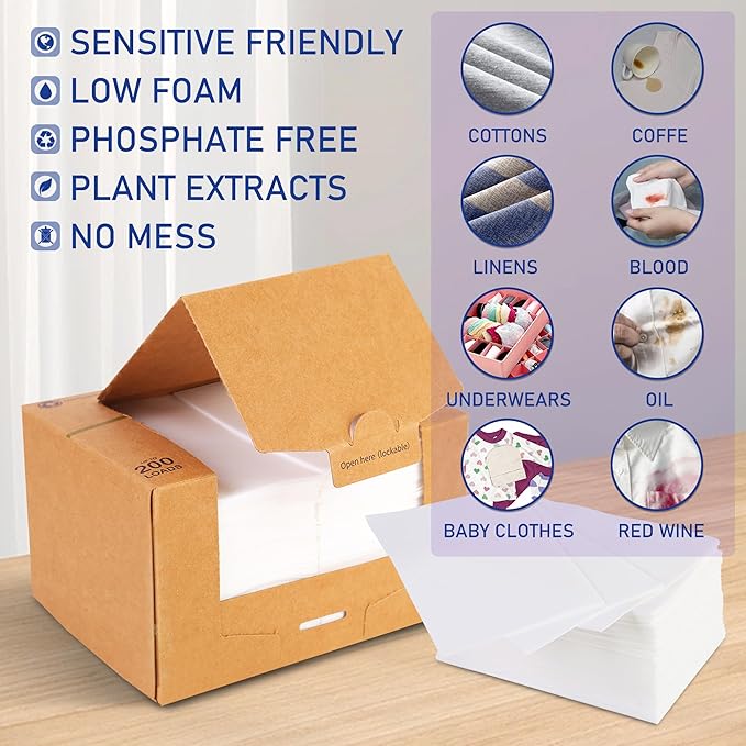 Freelivity Laundry Detergent Sheets, 200 Loads Fragrance Free Eco-Friendly - Image 2