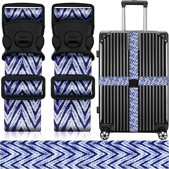 2 Pack Luggage Straps for Suitcases, Adjustable Travel Belt by ZHOMA