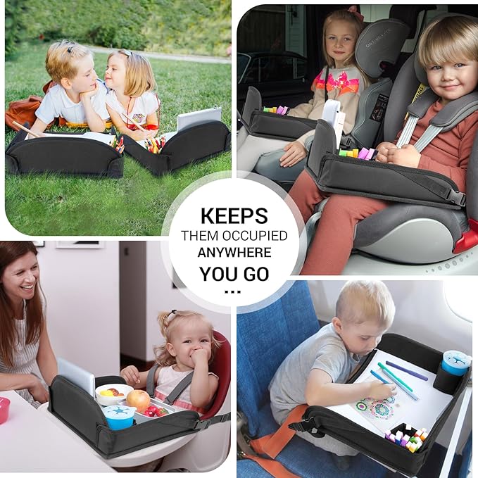 COOLBEBE Kids Travel Tray for Toddler Car Seat, Travel Tray for Airplane - Image 2