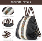 Goodhan WomCanvas Backpack Daypack Casual Shoulder Bag, Vintage Heavy-duty - Image 2