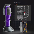WMARK 2023 NG-9003 HighSpeed Professional Hair Clipper Microchipped Magnetic Motor10000 RPM 9V Motor with Charge Stand (NG-9003 Purple)